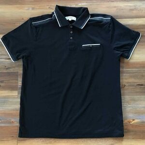 Men's Black Polo Short Sleeve Shirt Size Large